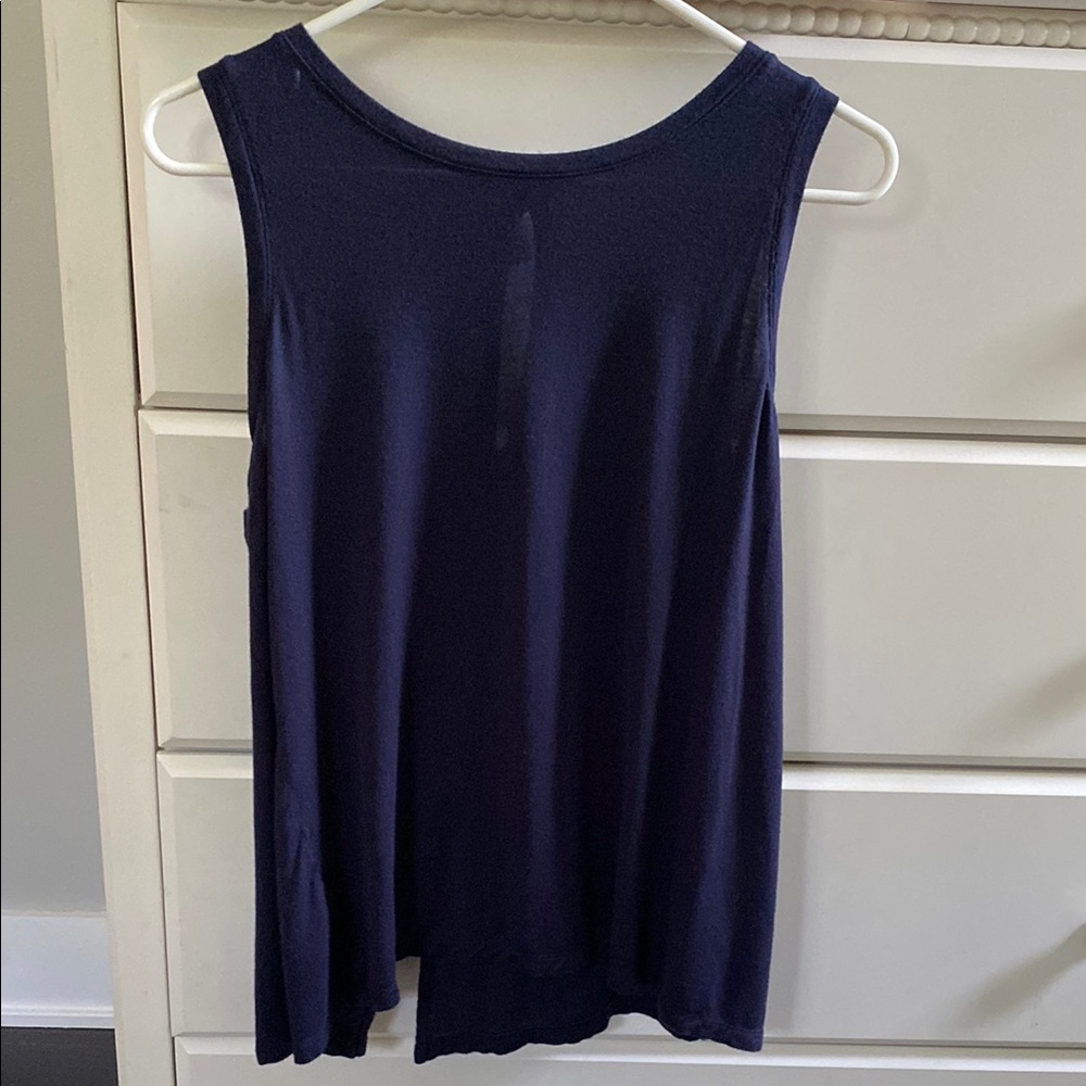 Halogen Blue Tank Top with Rounded Neckline. Navy Blue Size M